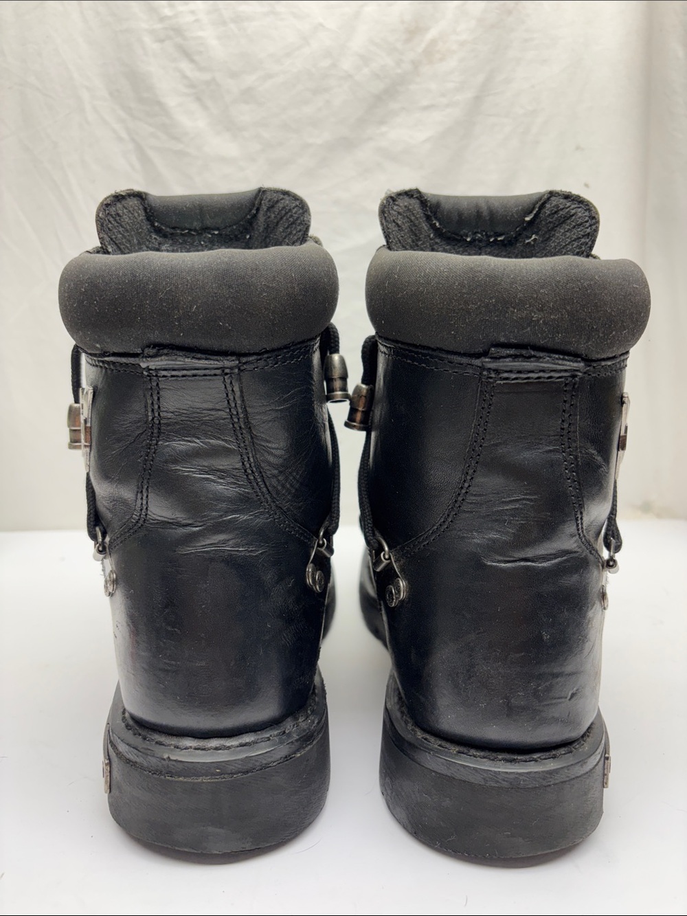 Harley-Davidson Black Leather Moto Zip Lace Boots, SZ 11 - Picture 3 of 8